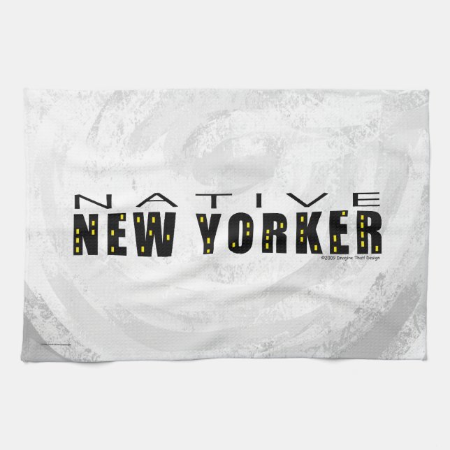 Linge De Cuisine Natif New Yorkais noir (Horizontal)