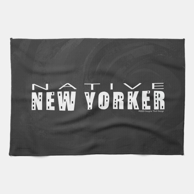 Linge De Cuisine Natif New Yorkais noir (Horizontal)