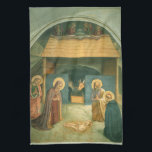 Linge De Cuisine Nativité de Fra Angelico<br><div class="desc">La Nativité de Fra Angelico, v.1440, représente l'enfant saint (Jésus-Christ) allongé dans une crèche avec ses parents (Marie et Joseph), entouré de bergers, d'animaux et de sages l'adorant. Marie Madeleine et Joseph sont ornés d'auréoles, tandis que Joseph semble âgé et a des poils faciaux gris doux qui révèlent la fatigue....</div>