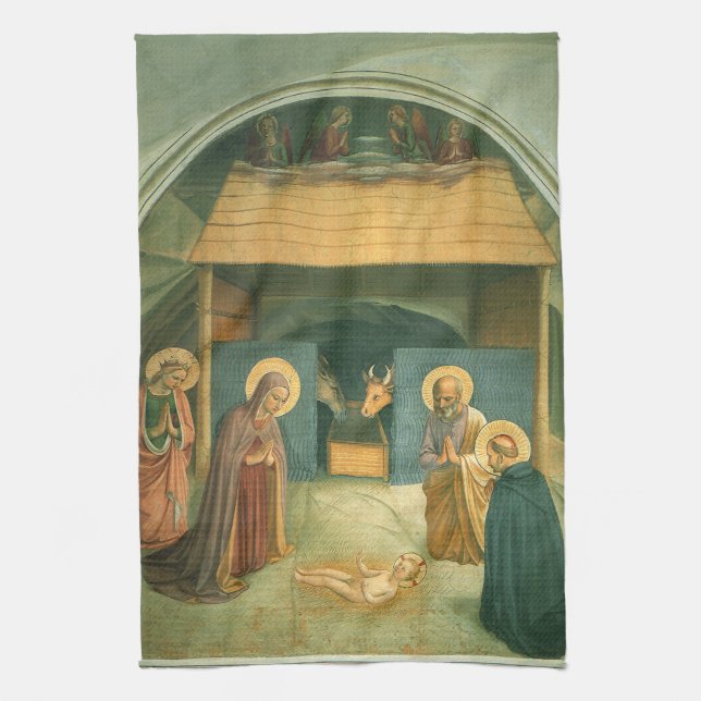 Linge De Cuisine Nativité de Fra Angelico (Vertical)