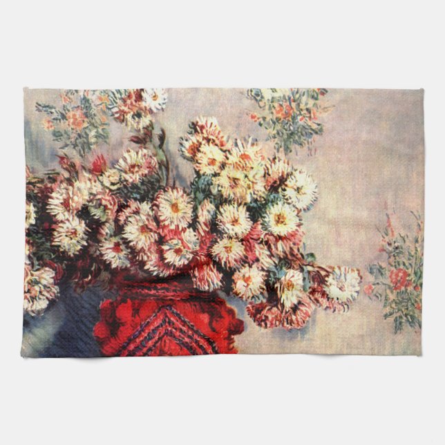 Linge De Cuisine Nature morte aux Chrysanthèmes de Claude Monet (Horizontal)