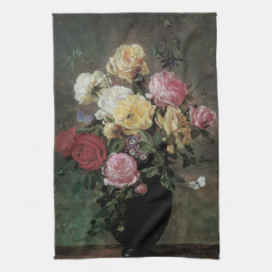 Linge De Cuisine Nature morte avec des fleurs dans un vase par Olaf