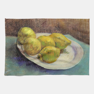 Linge De Cuisine Nature morte Citrons sur une assiette par Vincent 