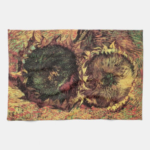 Linge De Cuisine Nature morte Deux tournesols coupés par Vincent va