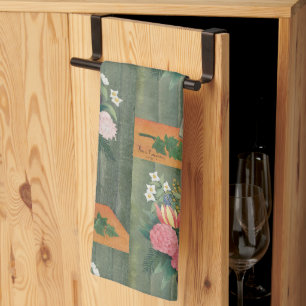 Linge De Cuisine Nature morte florale rose de Henri Rousseau vintag