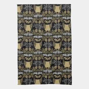 Linge De Cuisine Nature Owl Folk Art