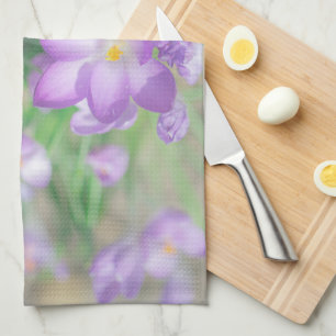 Linge De Cuisine Nature Pale Pastel Purple Crocus Fleurs