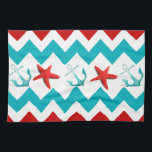 Linge De Cuisine Nautical Beach Rouge Turquoise Chevron Ancres Star<br><div class="desc">Plage Nautique Rouge Turquoise Chevron Ancres Starfish avec rayures de chevron rouge et turquoise avec ancres turquoises bleu turquoise et étoiles de mer rouge éclatante centré au milieu du motif chevron. "nautique" "plage thème" "été" "ancre" "étoile" "bord de mer" "océan" "bord de mer" "chevron" "motifs" "turquoise" "turquoise" "turquoise et rouge"...</div>