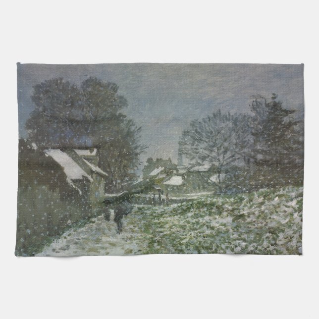 Linge De Cuisine Neige à Argenteuil par Claude Monet (Horizontal)