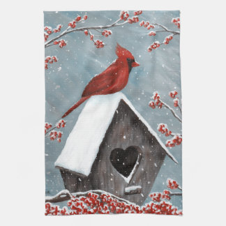 Linge De Cuisine Neige hivernale du Cardinal du Nord