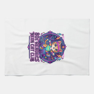 Linge De Cuisine Néon de chat aérobic des années 80 - Conception dr
