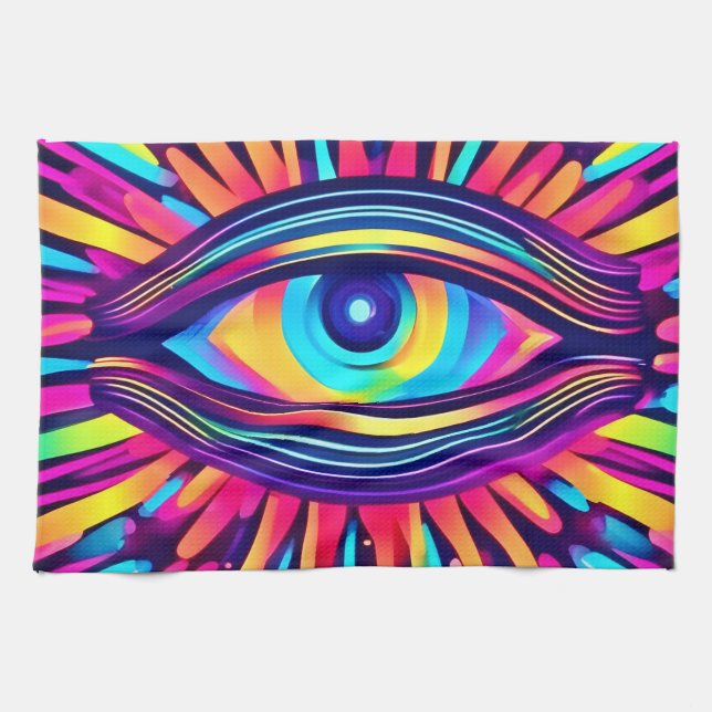 Linge De Cuisine Neon Eye of the Cosmos (Horizontal)