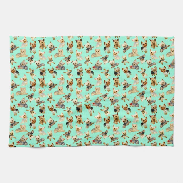 Linge De Cuisine Nettoyez avec Yorkies (Horizontal)