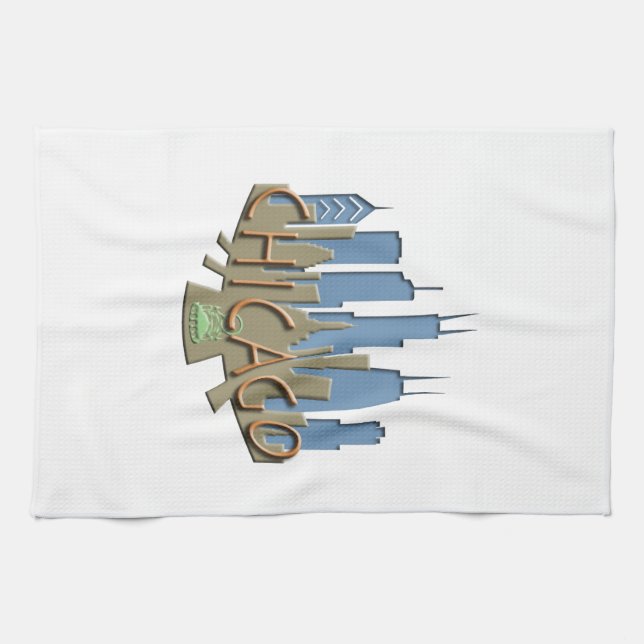 Linge De Cuisine Newwave d'horizon de Chicago pour la plage (Horizontal)