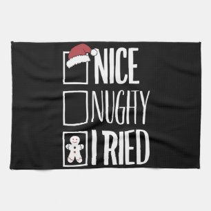Linge De Cuisine Nice Naughty J'Ai Essayé Père Noël Naughty List No