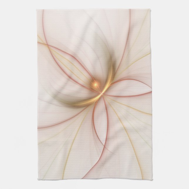 Linge De Cuisine Noble Cuivre Et Or Abstrait Art Fractal Moderne (Vertical)