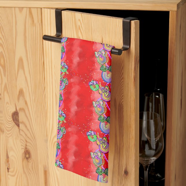 LINGE DE CUISINE NOËL      (Pliage en tiers)