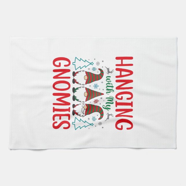 Linge De Cuisine Noël avec mes gnomes Gnome de Noël (Horizontal)