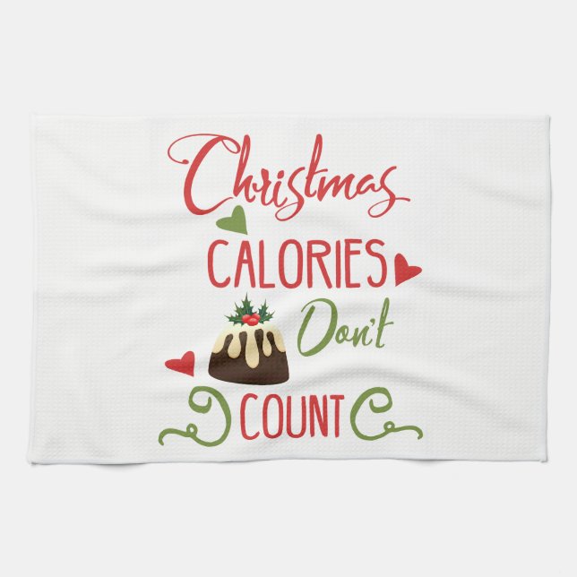 Linge De Cuisine noël calories ne compte pas les citations de vacan (Horizontal)