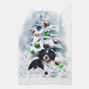 Linge De Cuisine Noël cavalier d'épagneul du Roi Charles
