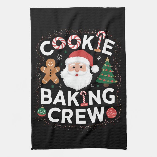 Linge De Cuisine Noël Cookie Baking Crew Famille Noël (Vertical)