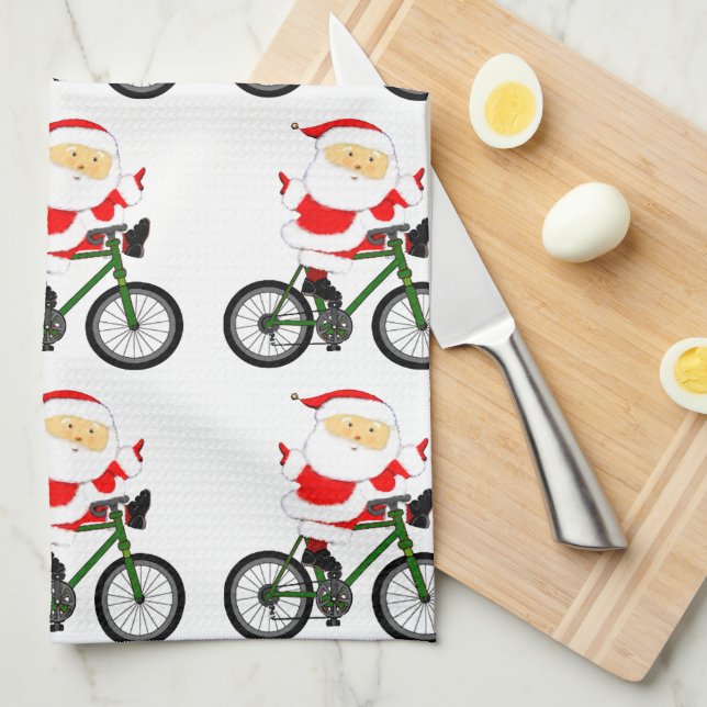 Linge De Cuisine Noël cycliste (Quart Plié)