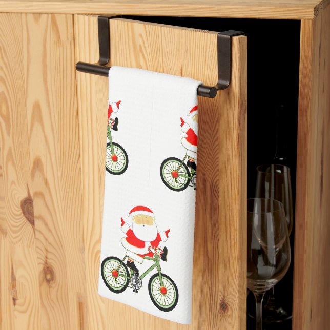 Linge De Cuisine Noël cycliste (Pliage en tiers)