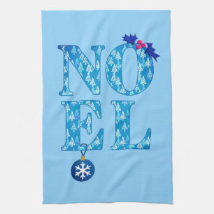 Linge De Cuisine NOEL dans un Motif d'arbre de Noël bleu