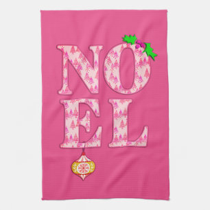 Linge De Cuisine NOEL dans un Motif d'arbre de Noël rose