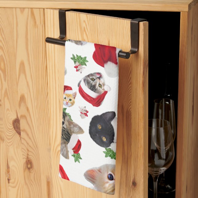 Linge De Cuisine Noël de chat et souris (Pliage en tiers)