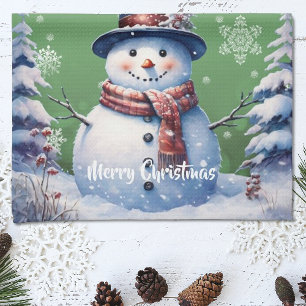 Linge De Cuisine Noël de la forêt d'hiver   Green