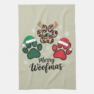 Linge De Cuisine Noël de la maman de chien Joyeux Woofmas Amoureux
