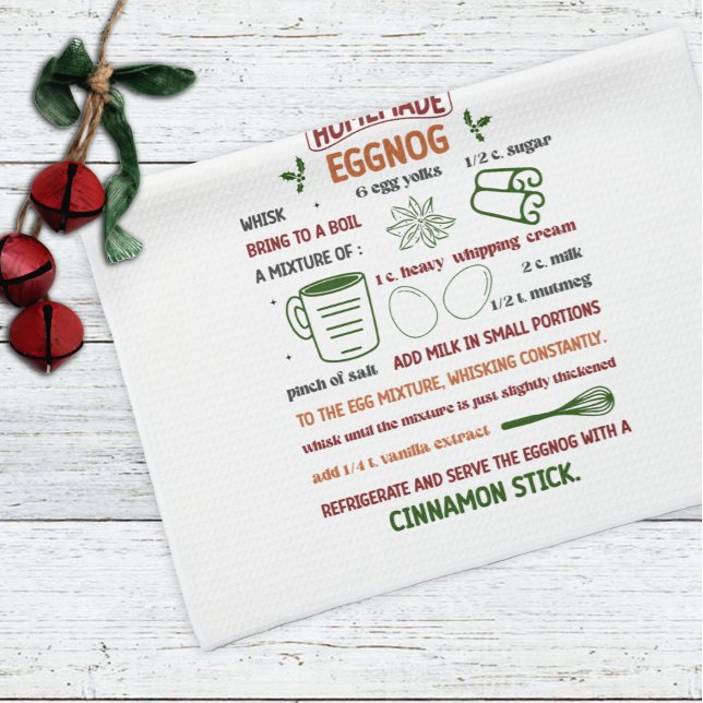 Linge De Cuisine Noël de la recette Eggnog de vacances fait maison (Créateur téléchargé)