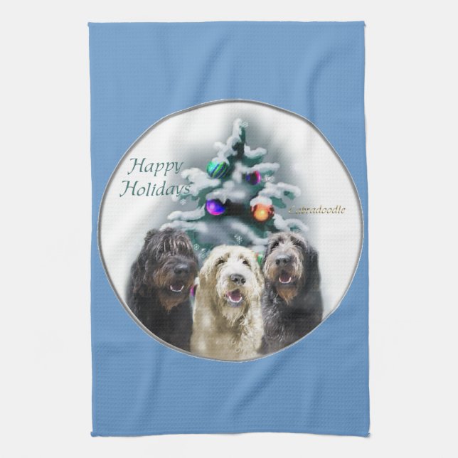 Linge De Cuisine Noël de Labradoodle (Vertical)