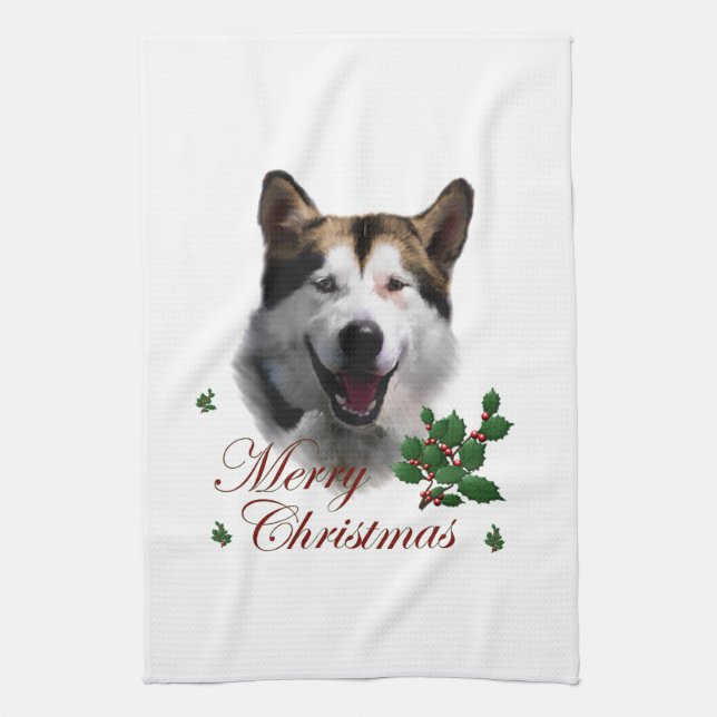 Linge De Cuisine Noël de Malamute en Alaska (Vertical)