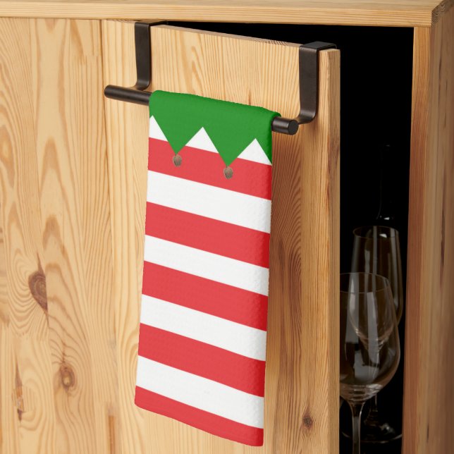 Linge De Cuisine Noël de style lutin  (Pliage en tiers)