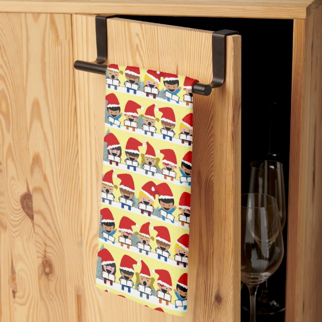 Linge De Cuisine Noël des Chanteurs de Noël (Pliage en tiers)
