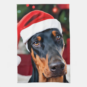 Linge De Cuisine Noël Doberman