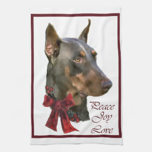 Linge De Cuisine Noël Doberman Pinscher