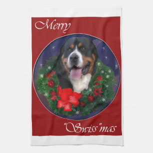 Linge De Cuisine Noël du Grand Chien de montagne suisse