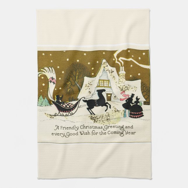 Linge De Cuisine Noël du pays victorien (Vertical)