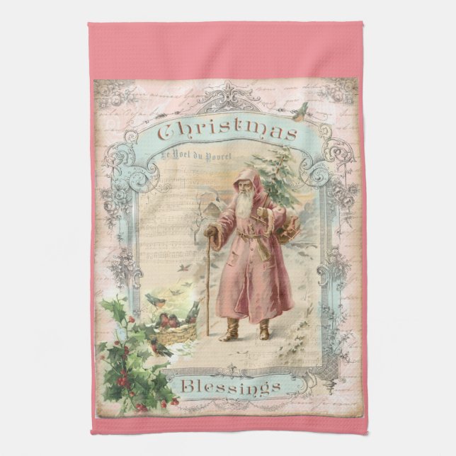 Linge De Cuisine Noël du Père Noël de l'époque victorienne (Vertical)