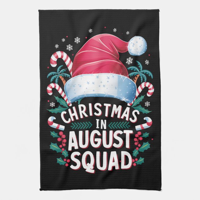 Linge De Cuisine Noël En Août Squad Drôle Noël D'Été (Vertical)