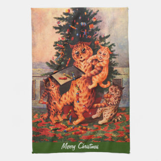Linge De Cuisine Noël en Catland Louis Wain
