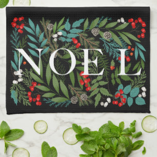 Linge De Cuisine NOEL et vert noir