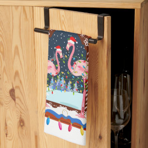 Linge De Cuisine Noël Flamants roses roses
