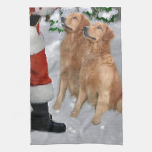 Linge De Cuisine Noël Golden Retriever