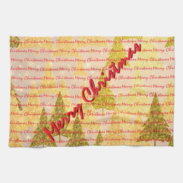 Linge De Cuisine Noël Luxe Arbres de Noël Festif (Horizontal)
