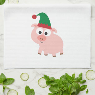 Linge De Cuisine Noël mignon Elf de porc