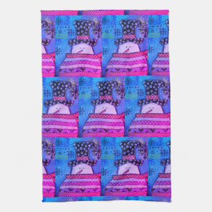 Linge De Cuisine Noël mignon et coloré Mélange de médias Snowman Ki